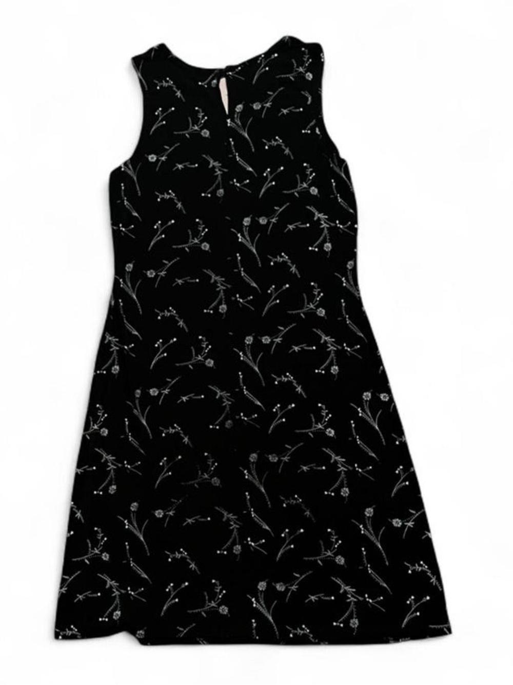 Black Floral Patterned Vintage Dress - Picture 6 of 8